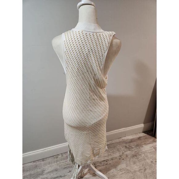 JONATHAN SIMKHAI Ivory Chelle Pointelle Dress Size Large - Picture 3 of 10